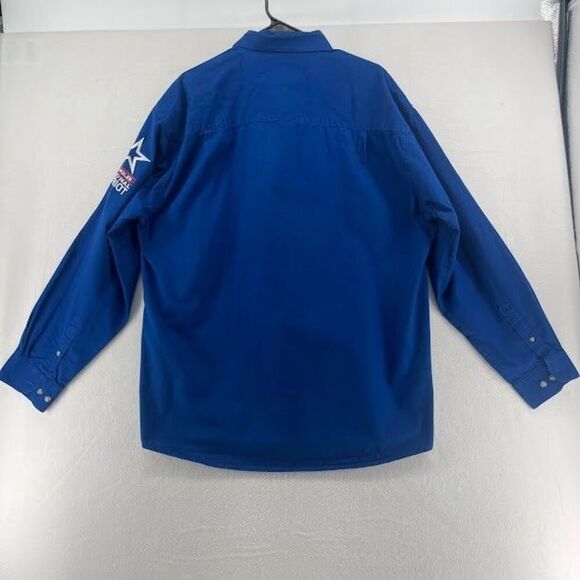 Wrangler National Patriot Blue Long Sleeve Casual Button Down Shirt Men's XL - Picture 6 of 9